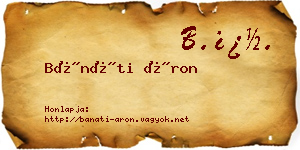 Bánáti Áron névjegykártya